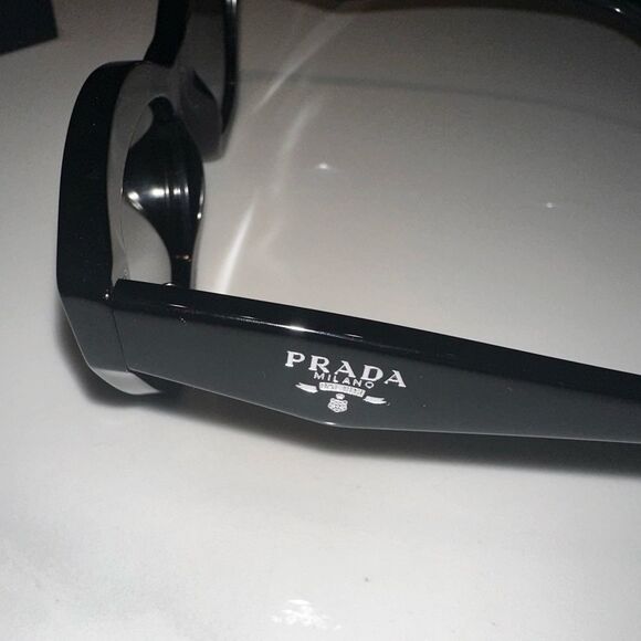 PRADA Sunglasses - A 02S - BLACK on Black - BRAND NEW with Case-Box-Paperwork - Picture 5 of 13